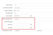 Product Page Message